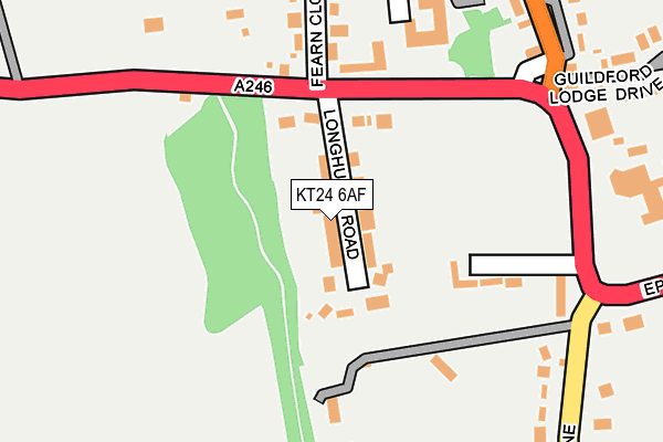 KT24 6AF map - OS OpenMap – Local (Ordnance Survey)