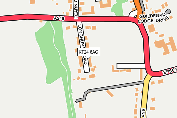 KT24 6AG map - OS OpenMap – Local (Ordnance Survey)
