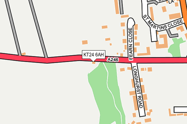 KT24 6AH map - OS OpenMap – Local (Ordnance Survey)