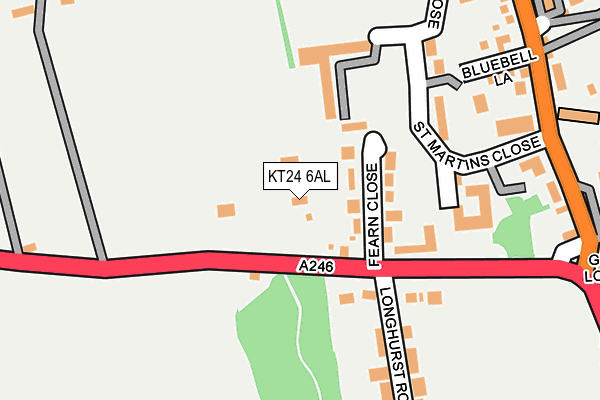 KT24 6AL map - OS OpenMap – Local (Ordnance Survey)