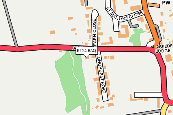 KT24 6AQ map - OS OpenMap – Local (Ordnance Survey)