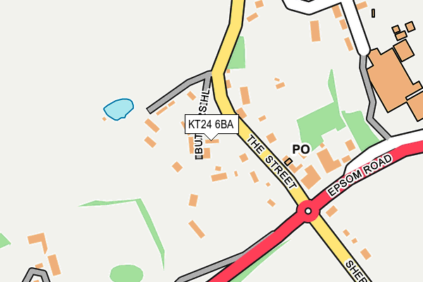 KT24 6BA map - OS OpenMap – Local (Ordnance Survey)