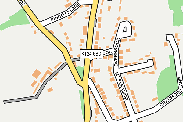 KT24 6BD map - OS OpenMap – Local (Ordnance Survey)