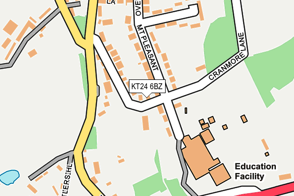 KT24 6BZ map - OS OpenMap – Local (Ordnance Survey)