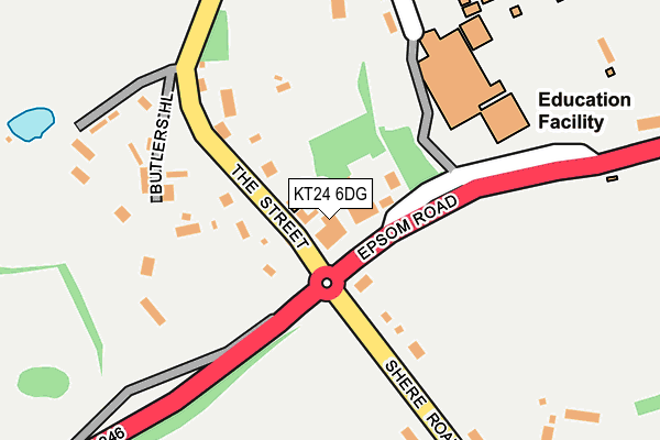 KT24 6DG map - OS OpenMap – Local (Ordnance Survey)