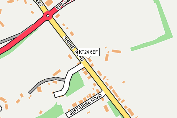 KT24 6EF map - OS OpenMap – Local (Ordnance Survey)