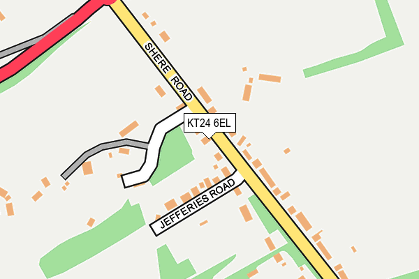 KT24 6EL map - OS OpenMap – Local (Ordnance Survey)