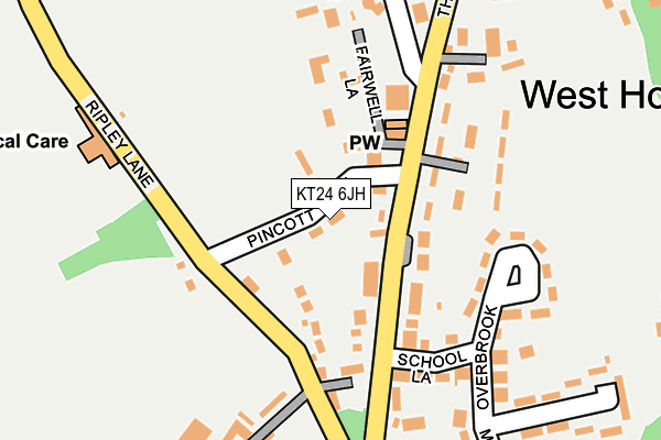 KT24 6JH map - OS OpenMap – Local (Ordnance Survey)