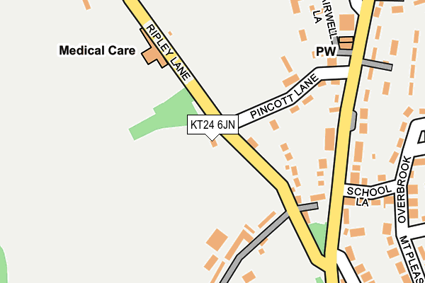KT24 6JN map - OS OpenMap – Local (Ordnance Survey)