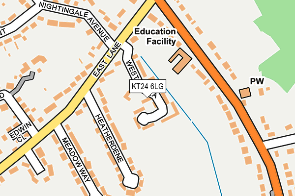 KT24 6LG map - OS OpenMap – Local (Ordnance Survey)