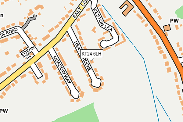 KT24 6LH map - OS OpenMap – Local (Ordnance Survey)