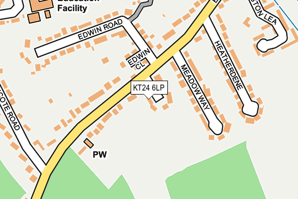 KT24 6LP map - OS OpenMap – Local (Ordnance Survey)