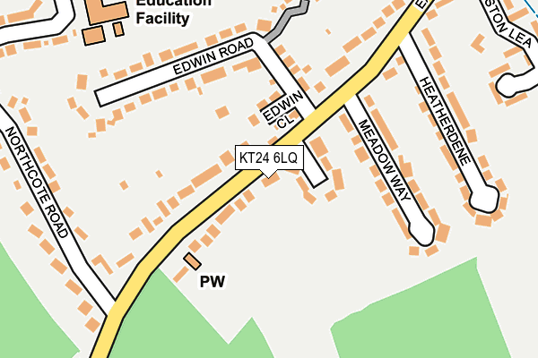 KT24 6LQ map - OS OpenMap – Local (Ordnance Survey)