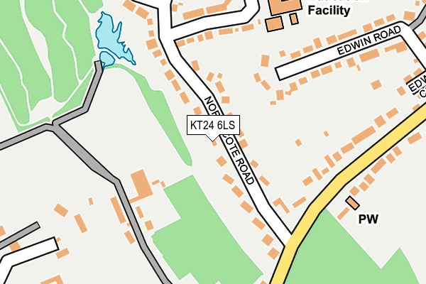 KT24 6LS map - OS OpenMap – Local (Ordnance Survey)