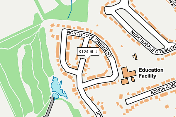 KT24 6LU map - OS OpenMap – Local (Ordnance Survey)