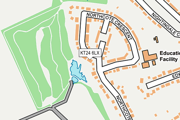 KT24 6LX map - OS OpenMap – Local (Ordnance Survey)