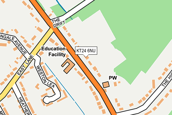KT24 6NU map - OS OpenMap – Local (Ordnance Survey)
