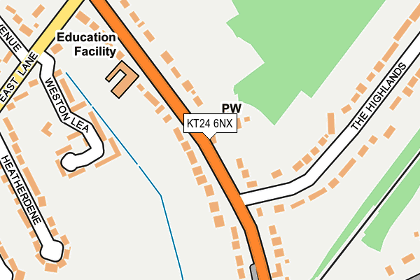 KT24 6NX map - OS OpenMap – Local (Ordnance Survey)