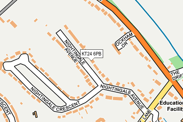 KT24 6PB map - OS OpenMap – Local (Ordnance Survey)