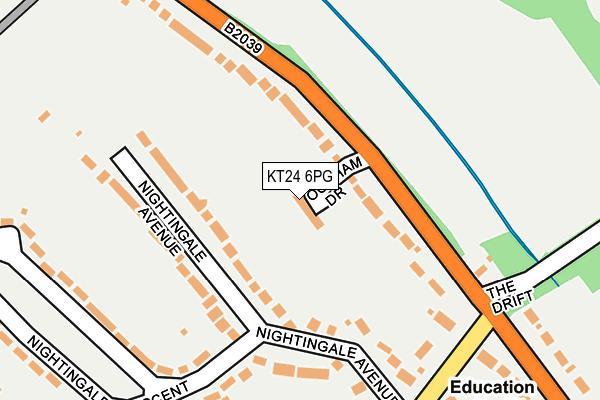 KT24 6PG map - OS OpenMap – Local (Ordnance Survey)