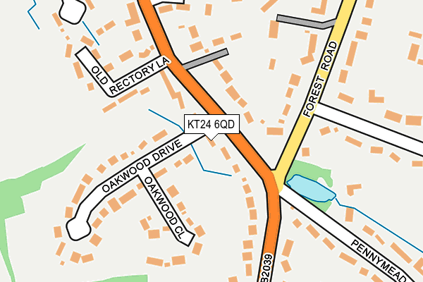 KT24 6QD map - OS OpenMap – Local (Ordnance Survey)