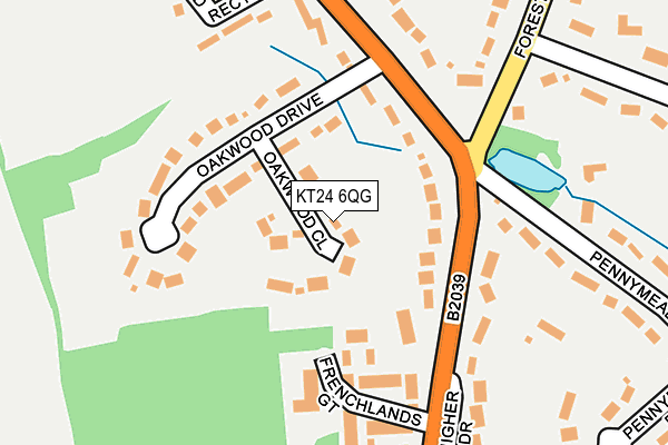KT24 6QG map - OS OpenMap – Local (Ordnance Survey)