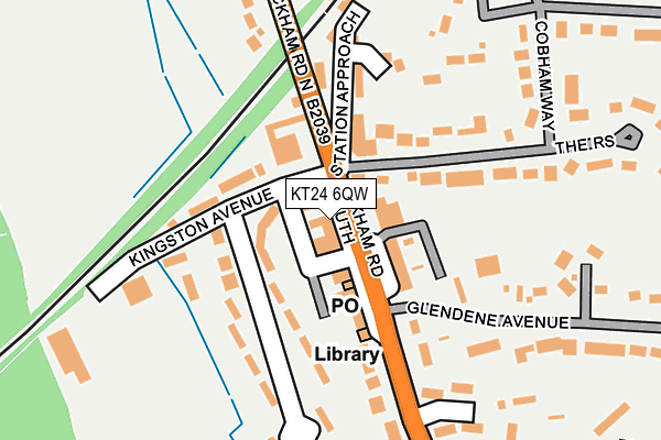 KT24 6QW map - OS OpenMap – Local (Ordnance Survey)