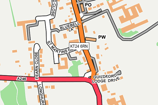 KT24 6RN map - OS OpenMap – Local (Ordnance Survey)