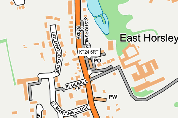 KT24 6RT map - OS OpenMap – Local (Ordnance Survey)
