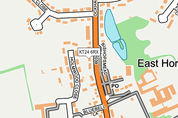KT24 6RX map - OS OpenMap – Local (Ordnance Survey)