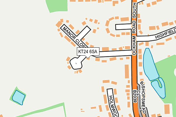 KT24 6SA map - OS OpenMap – Local (Ordnance Survey)