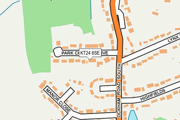 KT24 6SE map - OS OpenMap – Local (Ordnance Survey)