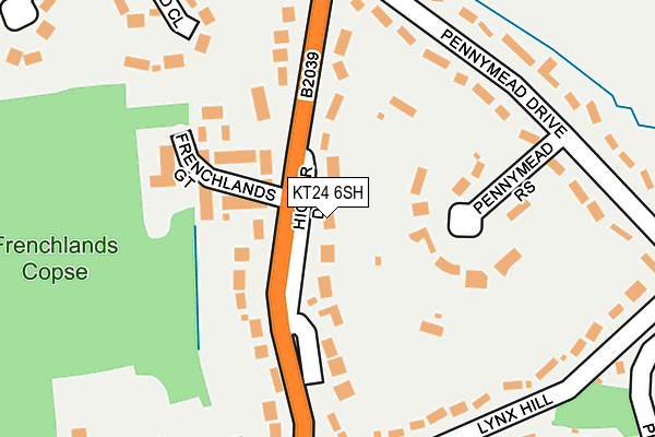 KT24 6SH map - OS OpenMap – Local (Ordnance Survey)