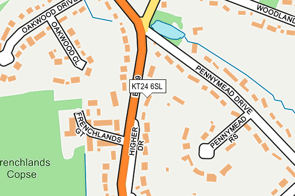 KT24 6SL map - OS OpenMap – Local (Ordnance Survey)