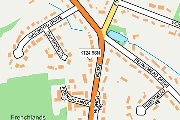KT24 6SN map - OS OpenMap – Local (Ordnance Survey)