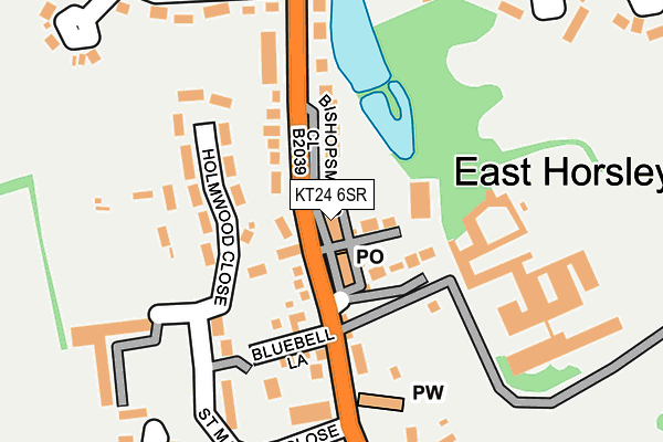 KT24 6SR map - OS OpenMap – Local (Ordnance Survey)