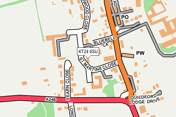KT24 6SU map - OS OpenMap – Local (Ordnance Survey)