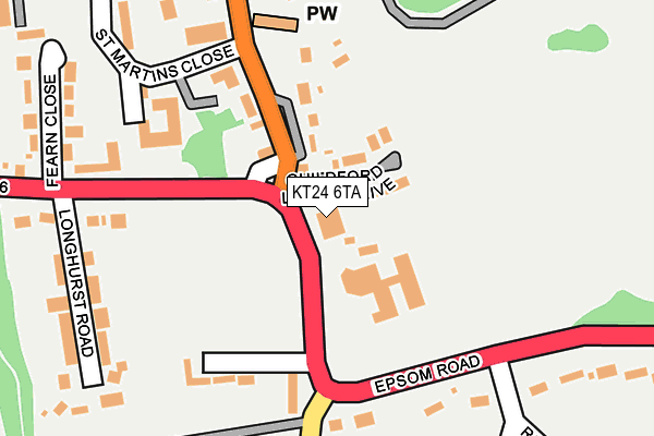 KT24 6TA map - OS OpenMap – Local (Ordnance Survey)