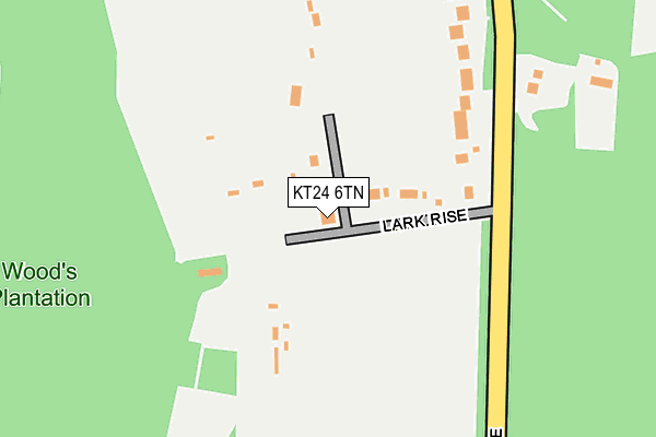 KT24 6TN map - OS OpenMap – Local (Ordnance Survey)