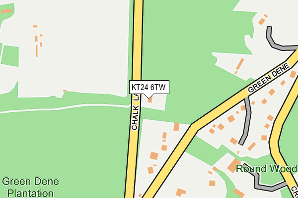 KT24 6TW map - OS OpenMap – Local (Ordnance Survey)