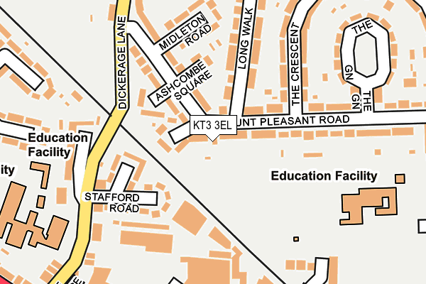 KT3 3EL map - OS OpenMap – Local (Ordnance Survey)