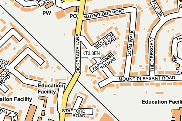 KT3 3EN map - OS OpenMap – Local (Ordnance Survey)