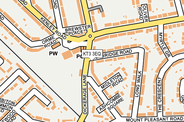 KT3 3EQ map - OS OpenMap – Local (Ordnance Survey)