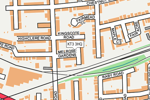 KT3 3HQ map - OS OpenMap – Local (Ordnance Survey)