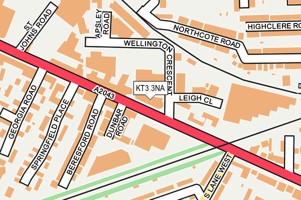 KT3 3NA map - OS OpenMap – Local (Ordnance Survey)