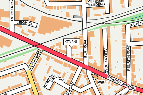 KT3 3NU map - OS OpenMap – Local (Ordnance Survey)