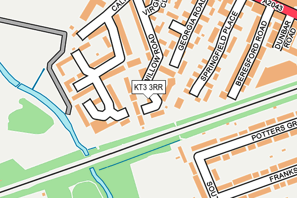 KT3 3RR map - OS OpenMap – Local (Ordnance Survey)