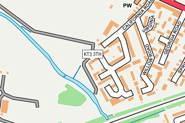 KT3 3TH map - OS OpenMap – Local (Ordnance Survey)