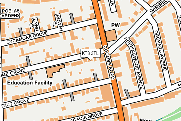 KT3 3TL map - OS OpenMap – Local (Ordnance Survey)