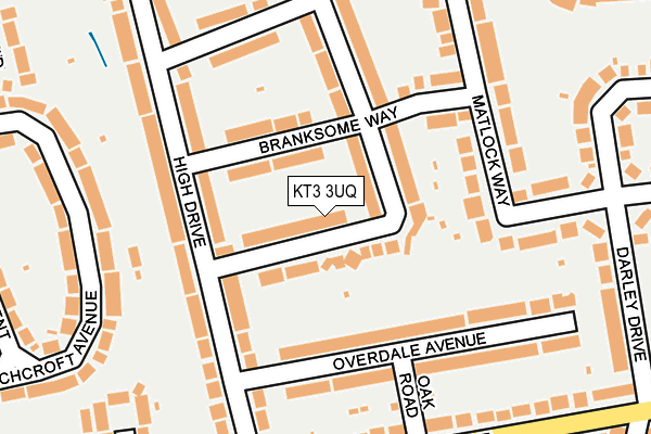 KT3 3UQ map - OS OpenMap – Local (Ordnance Survey)